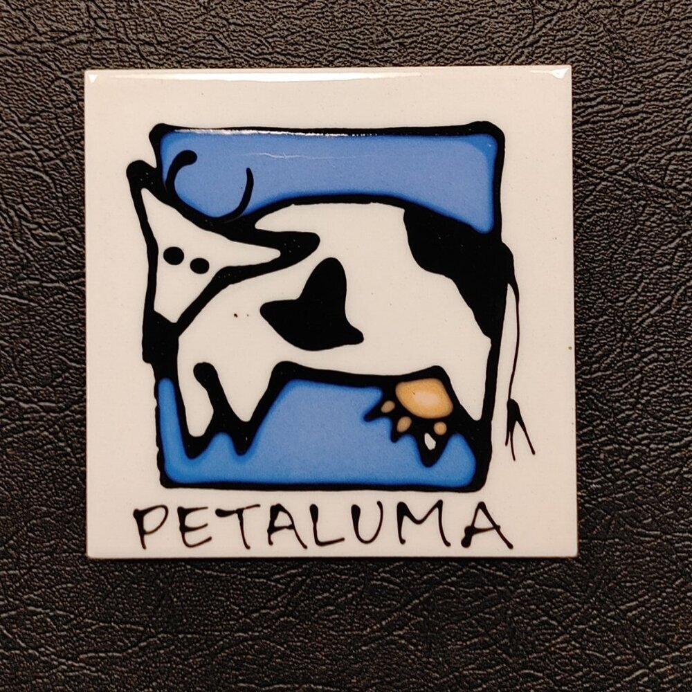 Decorative Wall Hanging Hot Plate Trivet Cow Hand Painted Glazed Tile